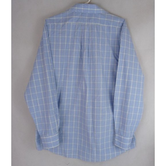 Chaos Regular Fit Stretch Collar Wrinkle Free Men's Blue & Yellow Shirt Size XL - Picture 2 of 6